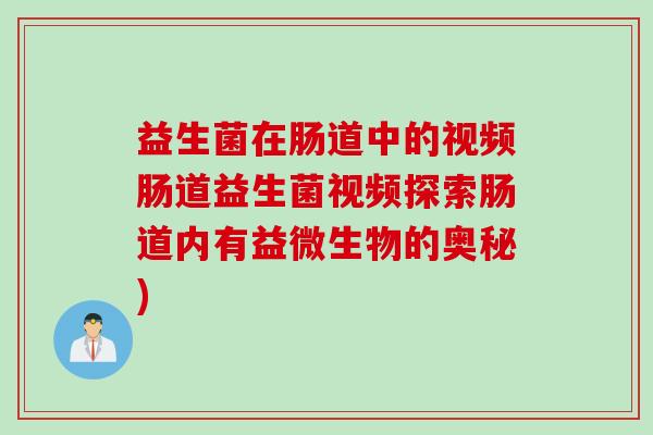 益生菌在肠道中的视频肠道益生菌视频探索肠道内有益微生物的奥秘)