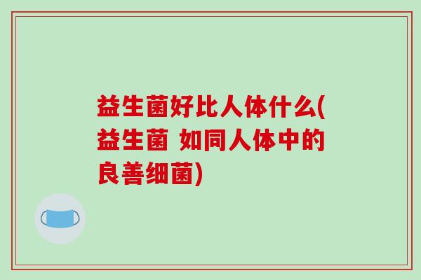 益生菌好比人体什么(益生菌 如同人体中的良善细菌)