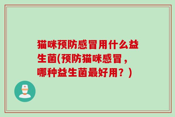 猫咪预防感冒用什么益生菌(预防猫咪感冒，哪种益生菌最好用？)