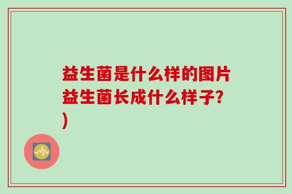 益生菌是什么样的图片益生菌长成什么样子？)