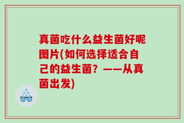 真菌吃什么益生菌好呢图片(如何选择适合自己的益生菌？——从真菌出发)