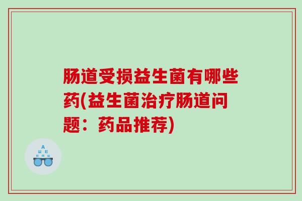 肠道受损益生菌有哪些药(益生菌治疗肠道问题：药品推荐)