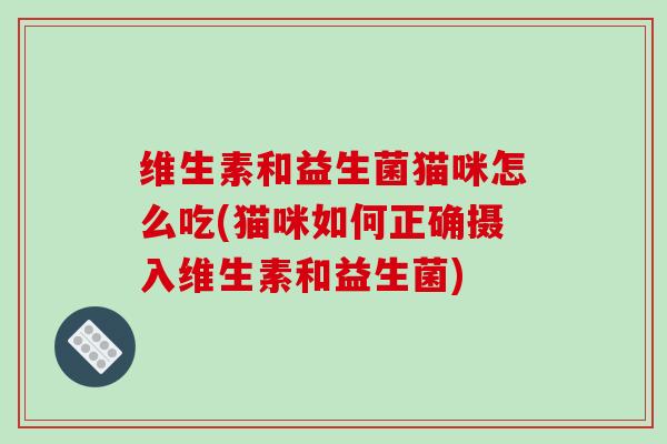 维生素和益生菌猫咪怎么吃(猫咪如何正确摄入维生素和益生菌)