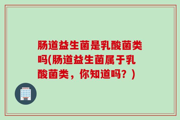 肠道益生菌是乳酸菌类吗(肠道益生菌属于乳酸菌类，你知道吗？)