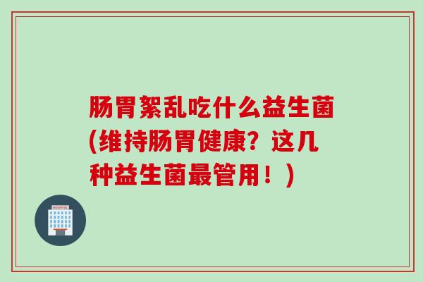 肠胃絮乱吃什么益生菌(维持肠胃健康？这几种益生菌最管用！)