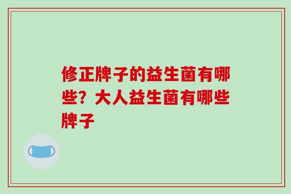 修正牌子的益生菌有哪些？大人益生菌有哪些牌子