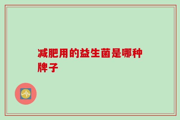 减肥用的益生菌是哪种牌子