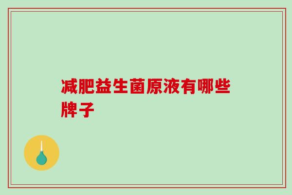 益生菌原液有哪些牌子