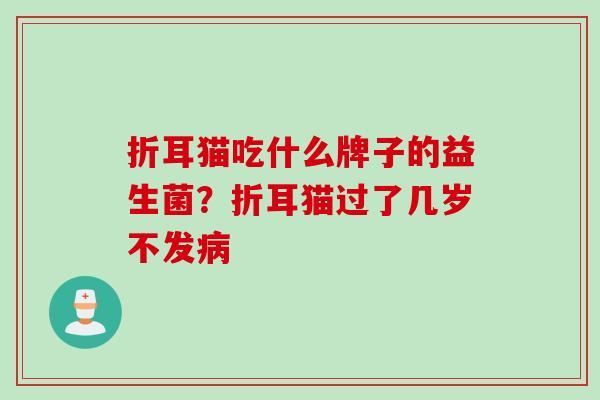 折耳猫吃什么牌子的益生菌？折耳猫过了几岁不发病