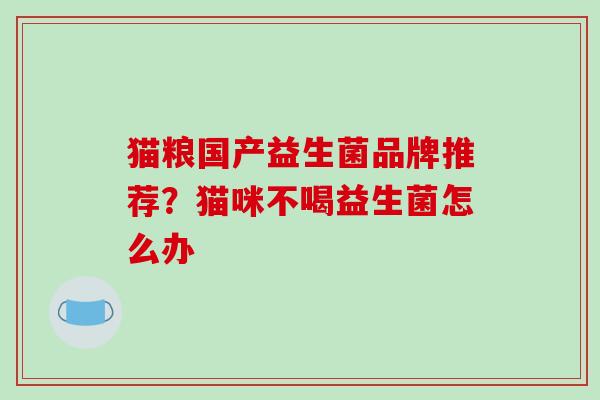 猫粮国产益生菌品牌推荐？猫咪不喝益生菌怎么办