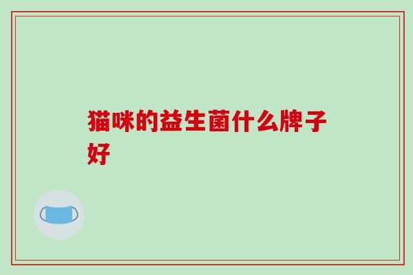 猫咪的益生菌什么牌子好