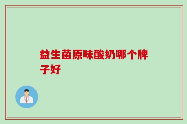 益生菌原味酸奶哪个牌子好