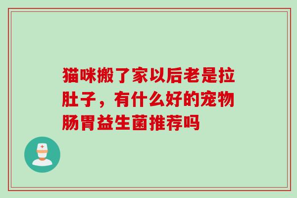 猫咪搬了家以后老是拉肚子，有什么好的宠物肠胃益生菌推荐吗
