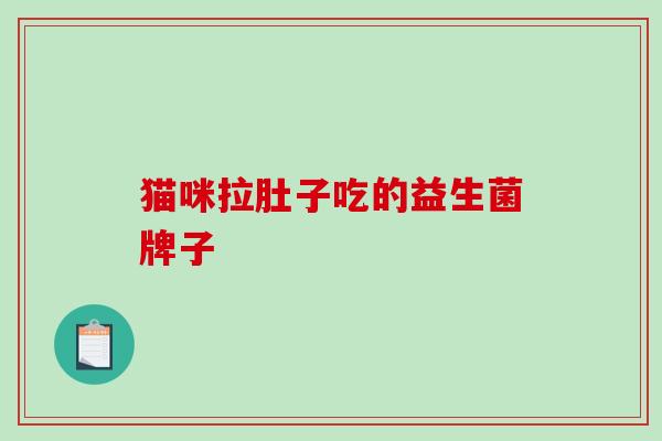 猫咪拉肚子吃的益生菌牌子