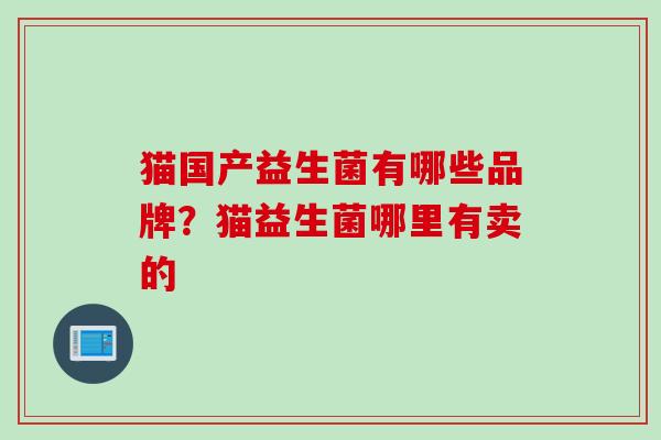 猫国产益生菌有哪些品牌？猫益生菌哪里有卖的