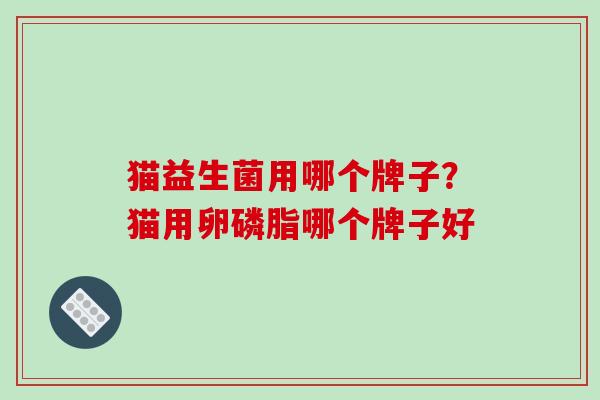 猫益生菌用哪个牌子？猫用卵磷脂哪个牌子好