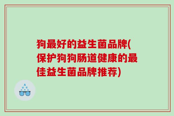 狗最好的益生菌品牌(保护狗狗肠道健康的最佳益生菌品牌推荐)