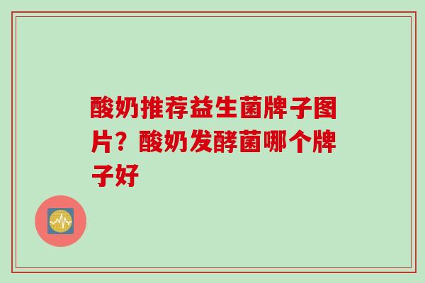 酸奶推荐益生菌牌子图片？酸奶发酵菌哪个牌子好