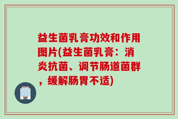 益生菌乳膏功效和作用图片(益生菌乳膏：消炎抗菌、调节肠道菌群，缓解肠胃不适)