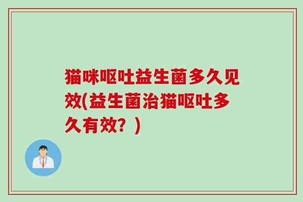 猫咪呕吐益生菌多久见效(益生菌治猫呕吐多久有效？)