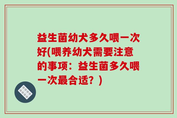益生菌幼犬多久喂一次好(喂养幼犬需要注意的事项：益生菌多久喂一次最合适？)