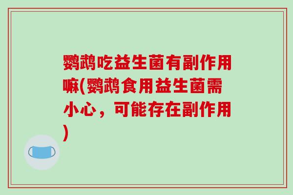 鹦鹉吃益生菌有副作用嘛(鹦鹉食用益生菌需小心，可能存在副作用)