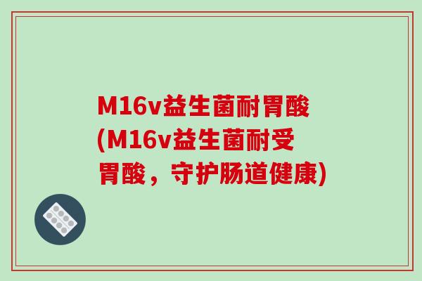 M16v益生菌耐胃酸(M16v益生菌耐受胃酸,守护肠道健康) M16v益生菌耐胃酸(M16v益生菌耐受胃酸,守护肠道健康)