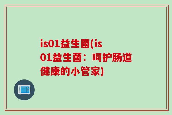 is01益生菌(is01益生菌：呵护肠道健康的小管家)