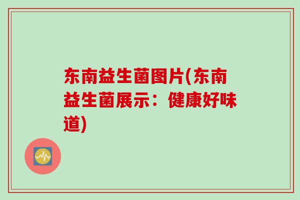 东南益生菌图片(东南益生菌展示：健康好味道)