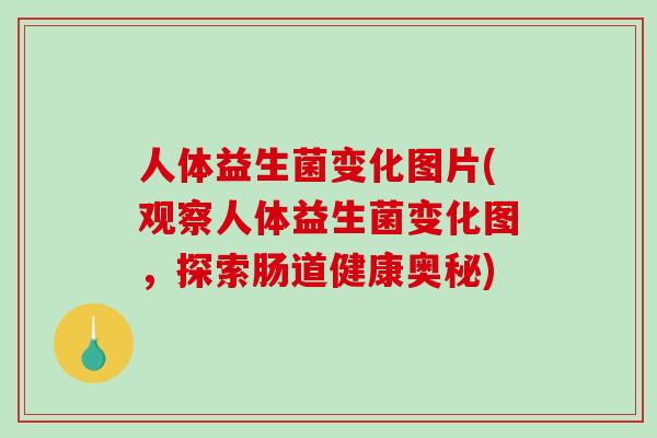 人体益生菌变化图片(观察人体益生菌变化图，探索肠道健康奥秘)
