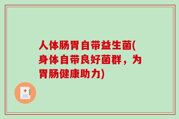 人体肠胃自带益生菌(身体自带良好菌群，为胃肠健康助力)