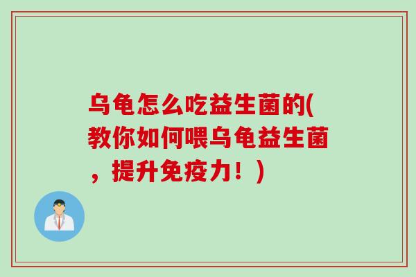 乌龟怎么吃益生菌的(教你如何喂乌龟益生菌，提升免疫力！)