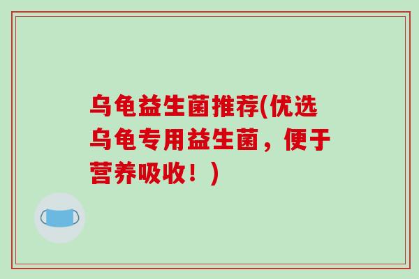 乌龟益生菌推荐(优选乌龟专用益生菌，便于营养吸收！)