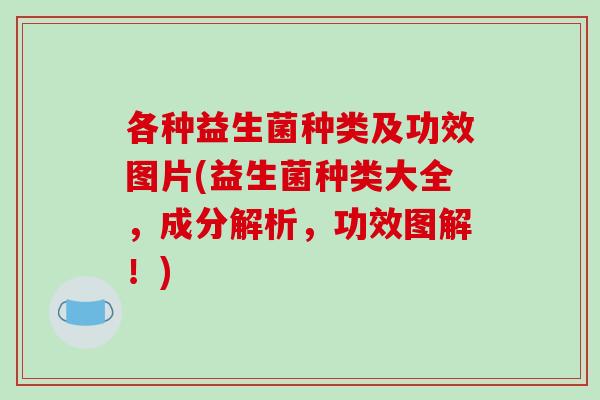 各种益生菌种类及功效图片(益生菌种类大全,成分解析,功效图解!) 各种益生菌种类及功效图片(益生菌种类大全,成分解析,功效图解!)