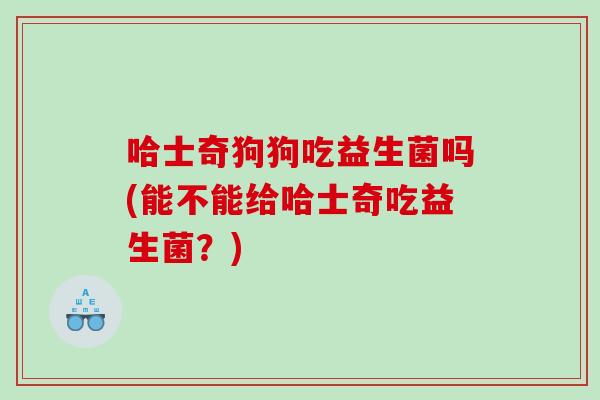 哈士奇狗狗吃益生菌吗(能不能给哈士奇吃益生菌？)