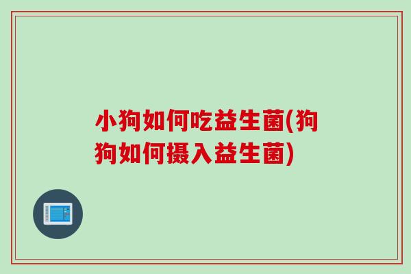 小狗如何吃益生菌(狗狗如何摄入益生菌) 小狗如何吃益生菌(狗狗如何摄入益生菌)