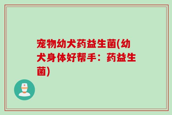 宠物幼犬药益生菌(幼犬身体好帮手：药益生菌)