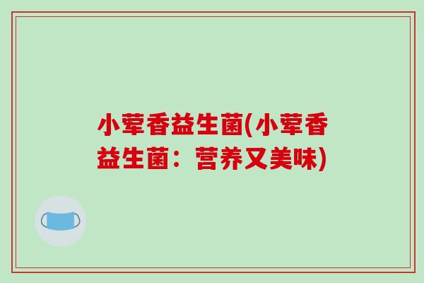 小荤香益生菌(小荤香益生菌：营养又美味)
