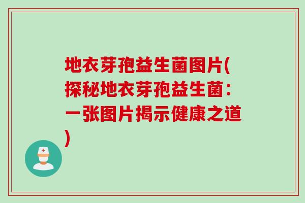地衣芽孢益生菌图片(探秘地衣芽孢益生菌：一张图片揭示健康之道)