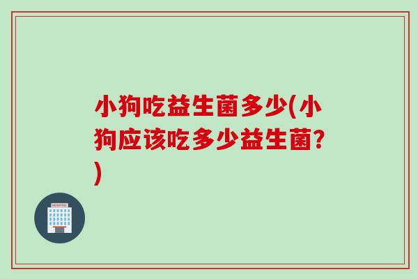 小狗吃益生菌多少(小狗应该吃多少益生菌？)