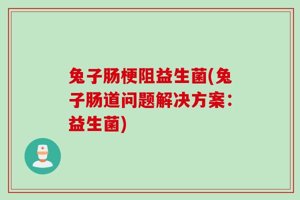 兔子肠梗阻益生菌(兔子肠道问题解决方案：益生菌)