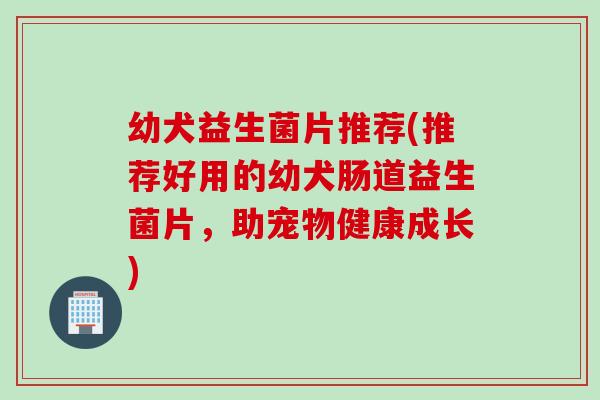 幼犬益生菌片推荐(推荐好用的幼犬肠道益生菌片,助宠物健康成长) 幼犬益生菌片推荐(推荐好用的幼犬肠道益生菌片,助宠物健康成长)