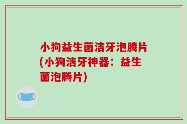 小狗益生菌洁牙泡腾片(小狗洁牙神器：益生菌泡腾片)