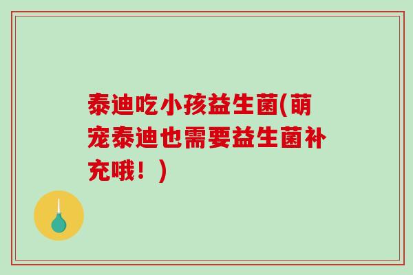 泰迪吃小孩益生菌(萌宠泰迪也需要益生菌补充哦!) 泰迪吃小孩益生菌(萌宠泰迪也需要益生菌补充哦!)