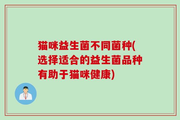 猫咪益生菌不同菌种(选择适合的益生菌品种有助于猫咪健康)