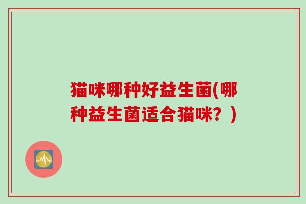 猫咪哪种好益生菌(哪种益生菌适合猫咪？)