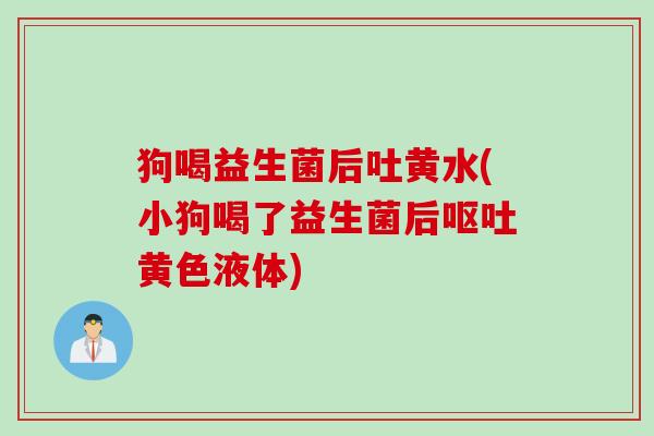 狗喝益生菌后吐黄水(小狗喝了益生菌后黄色液体)