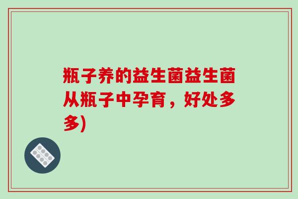 瓶子养的益生菌益生菌从瓶子中孕育,好处多多) 瓶子养的益生菌益生菌从瓶子中孕育,好处多多)