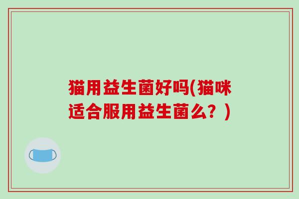 猫用益生菌好吗(猫咪适合服用益生菌么?) 猫用益生菌好吗(猫咪适合服用益生菌么?)
