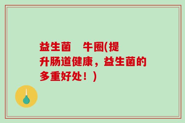益生菌   牛圈(提升肠道健康，益生菌的多重好处！)